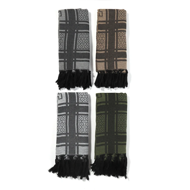 China factory sale custom logo cotton high quality men tactical Arab square scarves