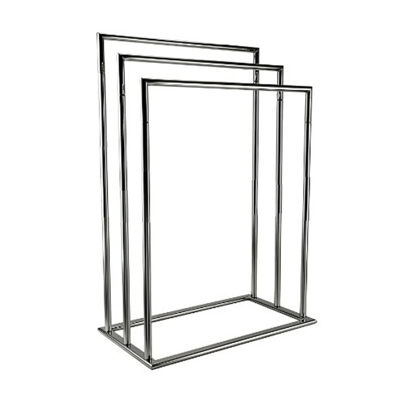 Manufacturer Free Standing 3 Tier Towel Rail Chrome Airer Drying Bathroom Stand