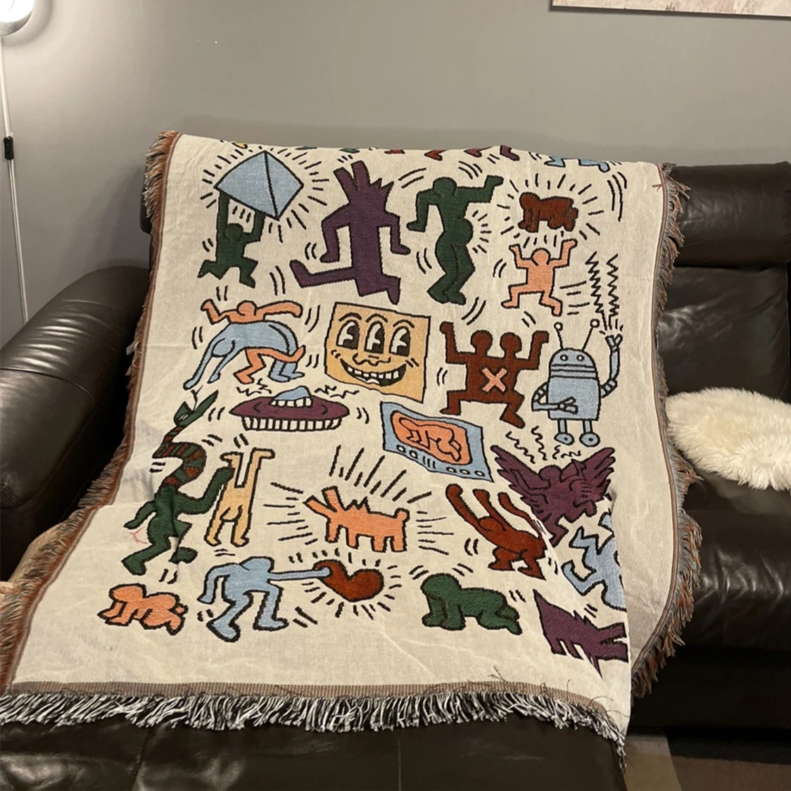 Горячая Распродажа Тканое одеяло для пикника Полиэстер Хлопок настенный гобелен на