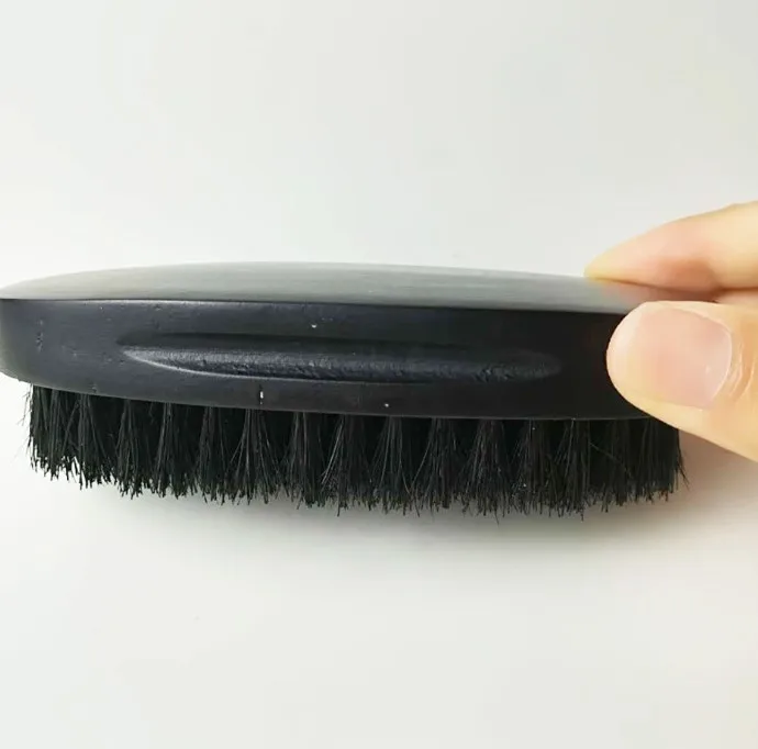 Natural 100% boar bristle 360 wave curve wooden hair shaving beard brush