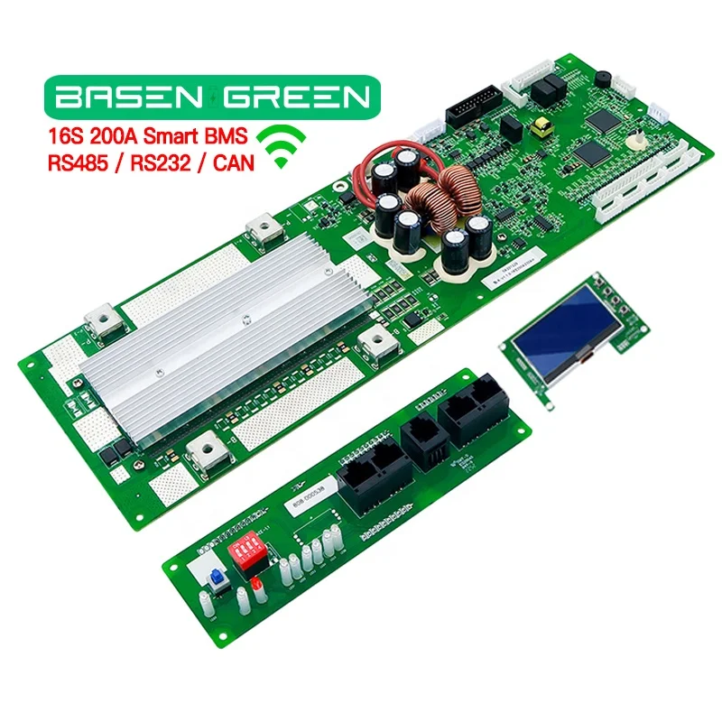 Умный LFP BMS с Wi-Fi BT 15S 16S 48V для хранения солнечной системы 51 2 V 100A 200A литиевая батарея Lifepo4 DIY