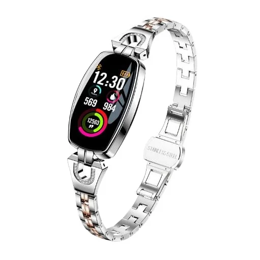 
H8 ladies Digital with real time blood pressure weather report sleep monitor women smart Watch 