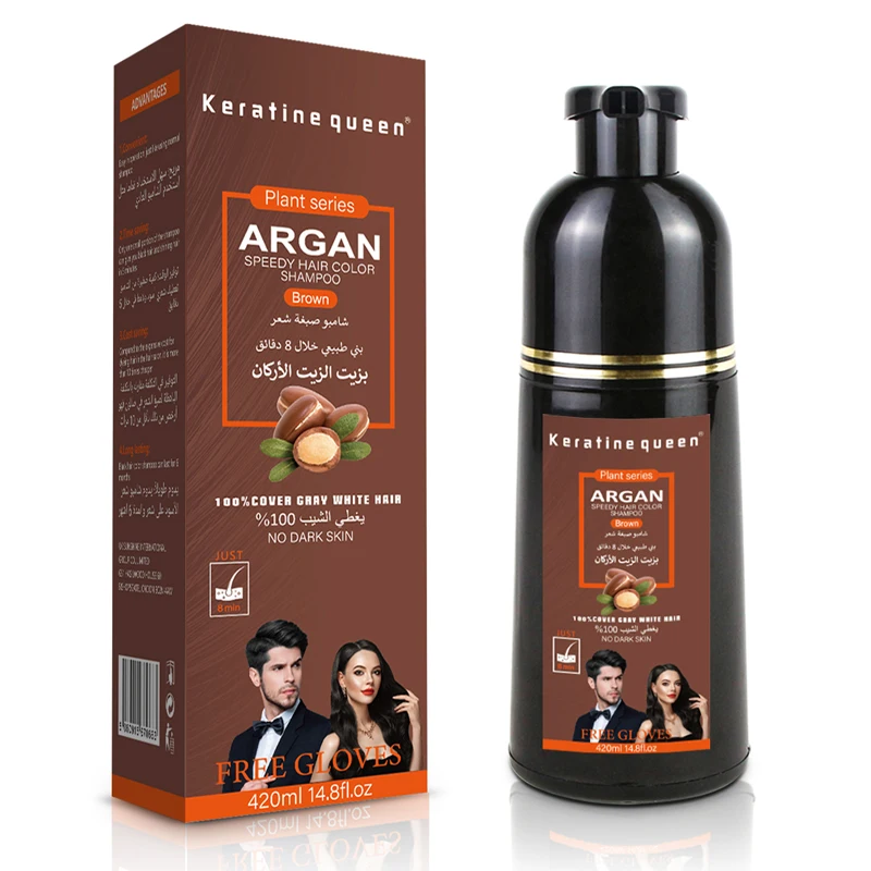 Hor Selling 5 In 1 Hair Colorant Natural Hair Color Shampoo Black Hair Dye Shampoo For White To Black