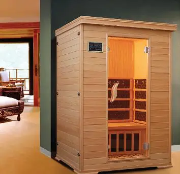 luxury portable solid red cedar/hemlock wooden sauna room with ceramic infrared sauna heater tube