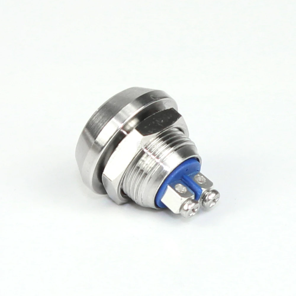 2A 36V 12mm Metal Push Button Switch 2PIN SPST Momentary Domed Stainless Steel Push Button Switch with Screw Terminals