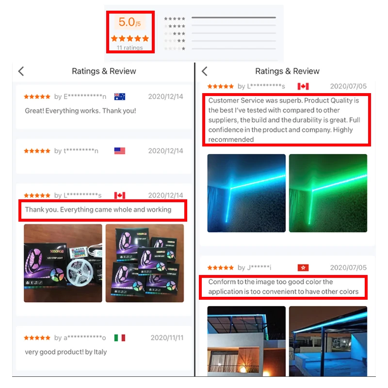 heat resistant LED Strip Lights with APP Controlled 5m/16.4ft LED Lights with Multicolor Chasing, Waterproof RGB LED Strips