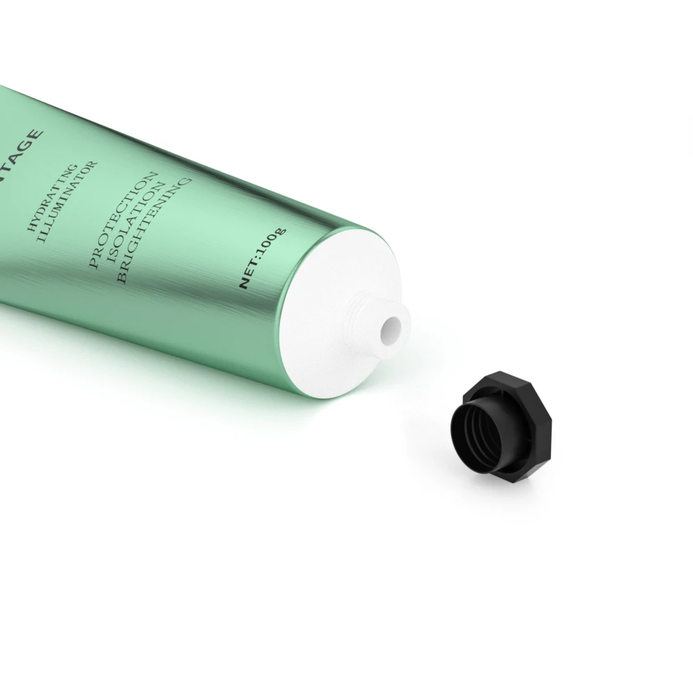 Custom collapsible cosmetics soft tube container pure metal aluminum beauty mask hand cream aluminum tube for cosmetics