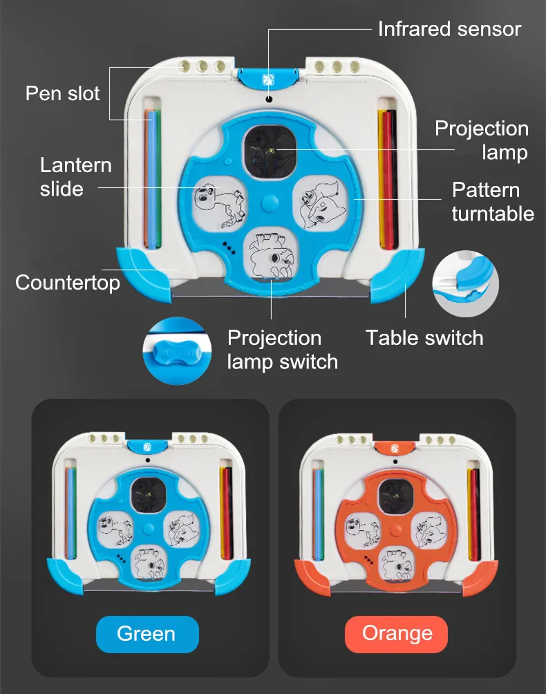 Drawing Projector Table for Kids Trace Draw Toy with Light Painting Art Child Education Doodle Board Desk Set Birthday Gifts