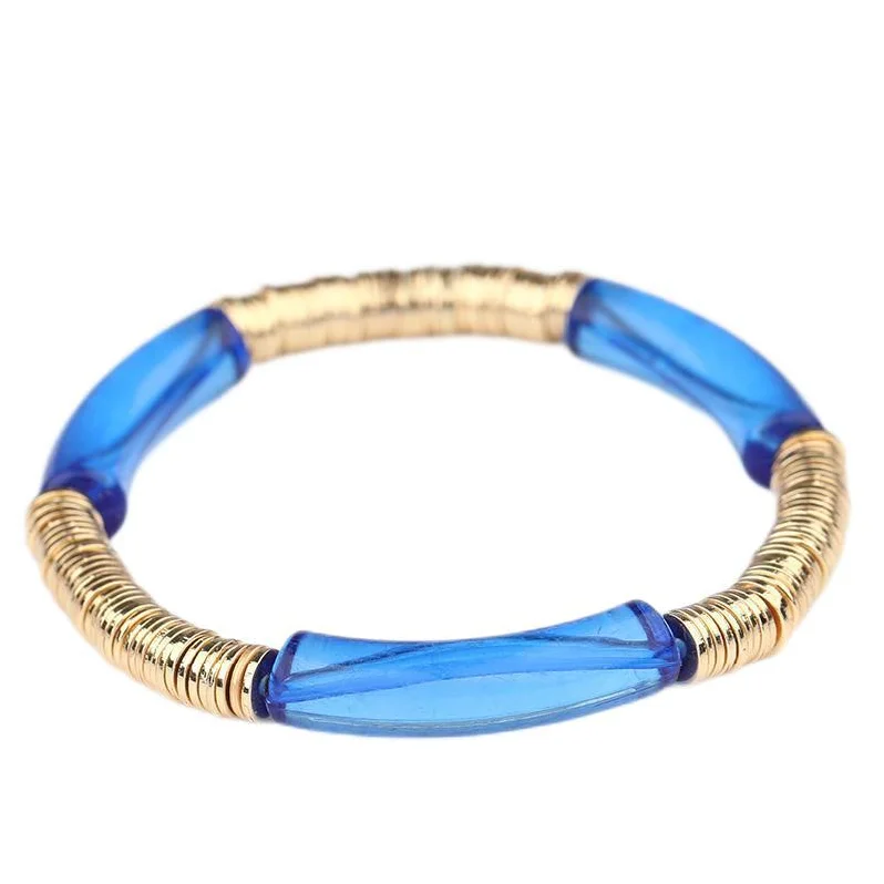Wholesale Colorful Beaded Bracelet Bangle Acrylic Boho Bracelet for Women Girls Gift