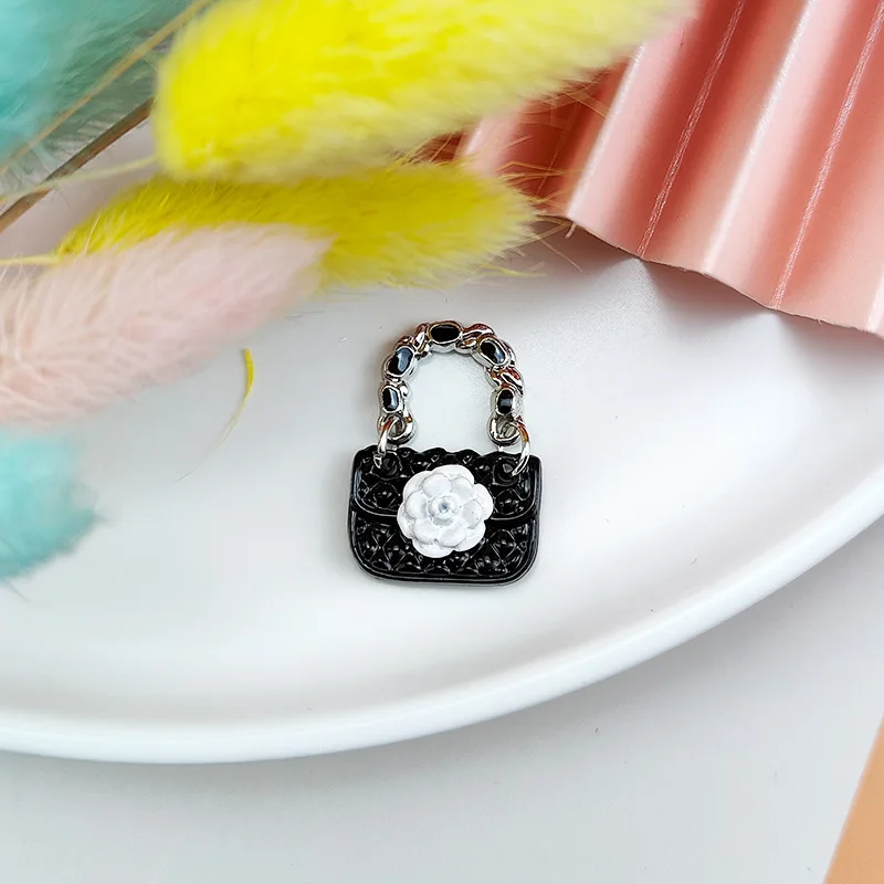 Hot Classic Lady Black White Makeup Charms Girls Fancy DIY Metal Charms Purse Hat Bow Shoes Perfume Charms jewelry Accessories