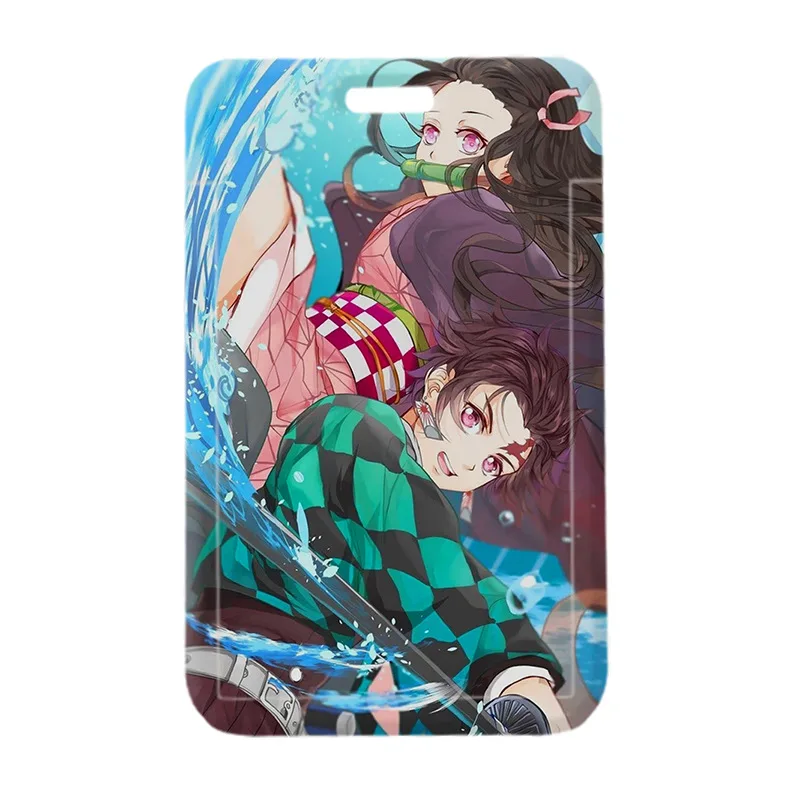Factory New Cool Cartoon Hero Card Holder Men Anime Character Zenitsu Shinobu double side Printing Holder for Card Bus Card Bag