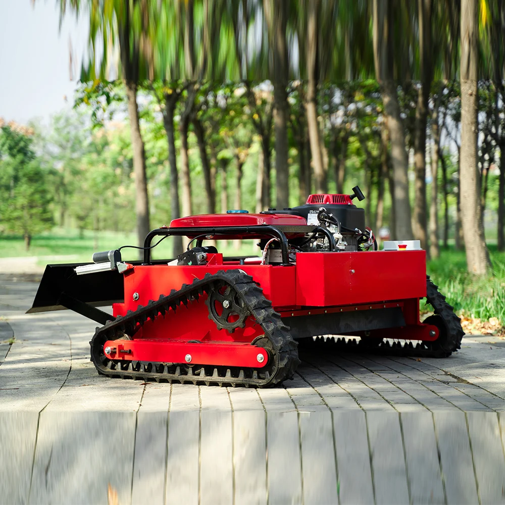 Multi Purpose Rc Rubber Crawler Robot Gasoline Self Propelled 43 Inch Garden Remote Control Lawn Mower For Farmer