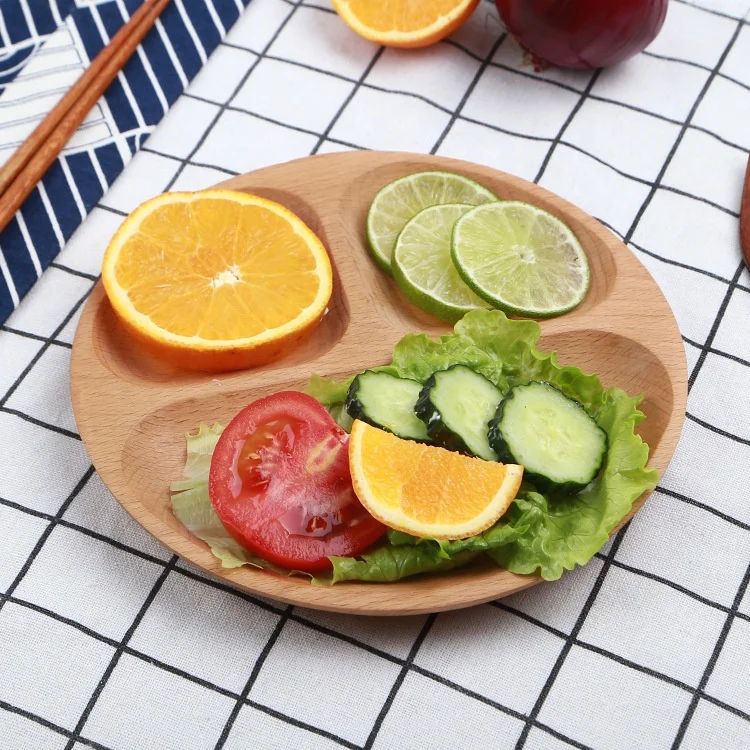 
Eco-friendly hot sale dishes airline snacks white ceramic wood plate wooden bread serving food tray for sale 