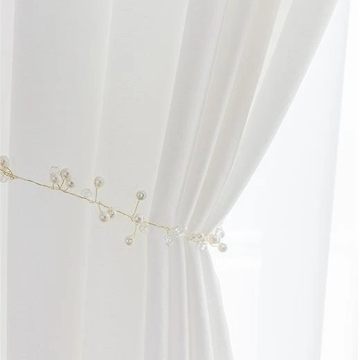White Gauze Curtain Gauze Curtain Light Bay Window Living Room Bedroom Free Punching White Window Gauze