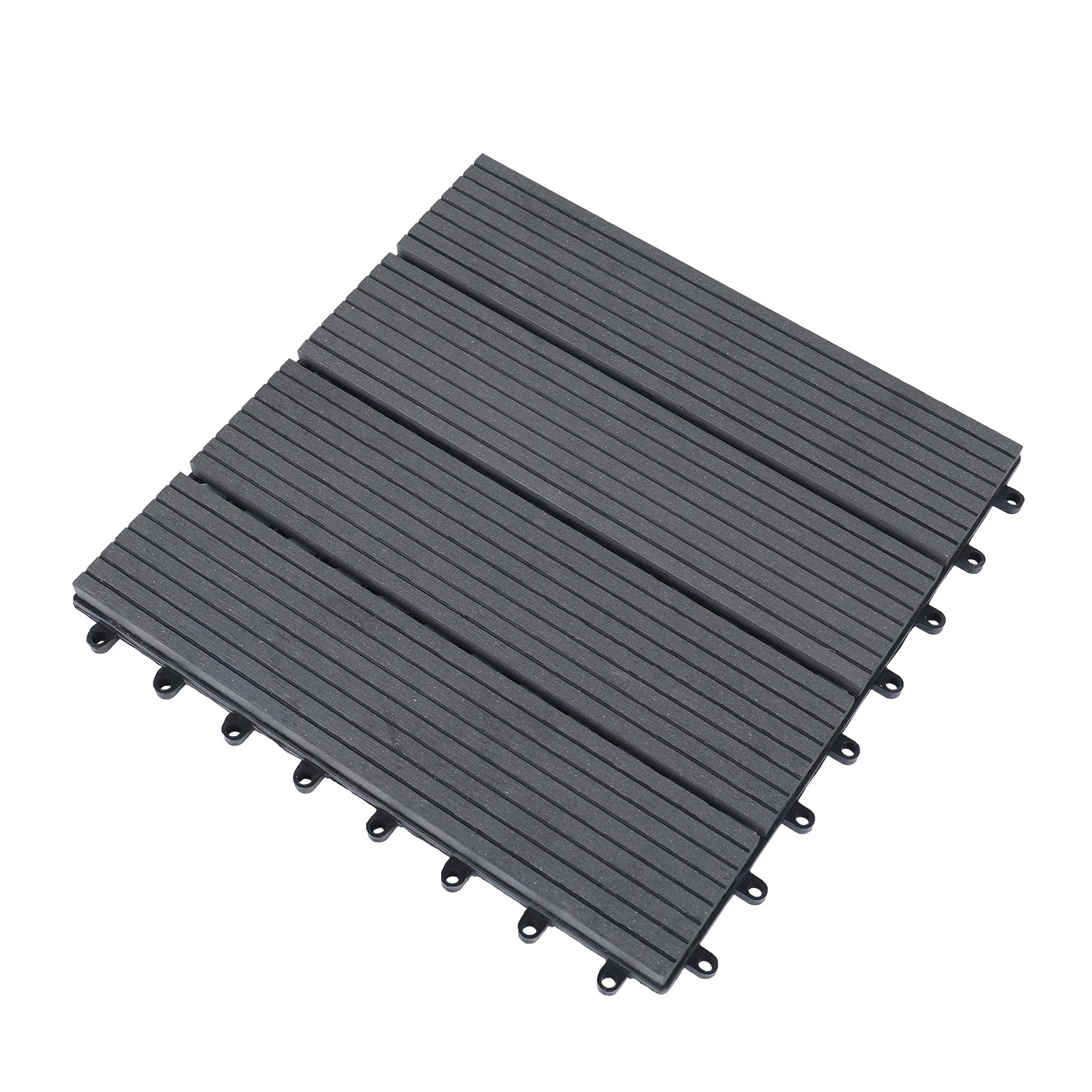 Outdoor waterproof WPC flooring tiles garden composite wood plastic DIY deck tiles WPC deck tiles