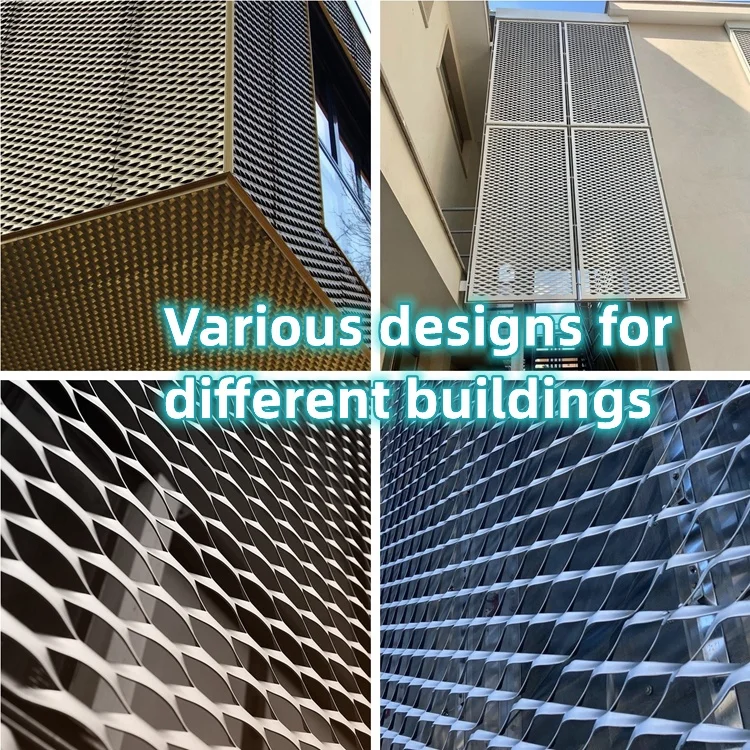 Factory Wholesale Customized Diamond Hole Aluminum Expanded Mesh Facades For Large Buildings