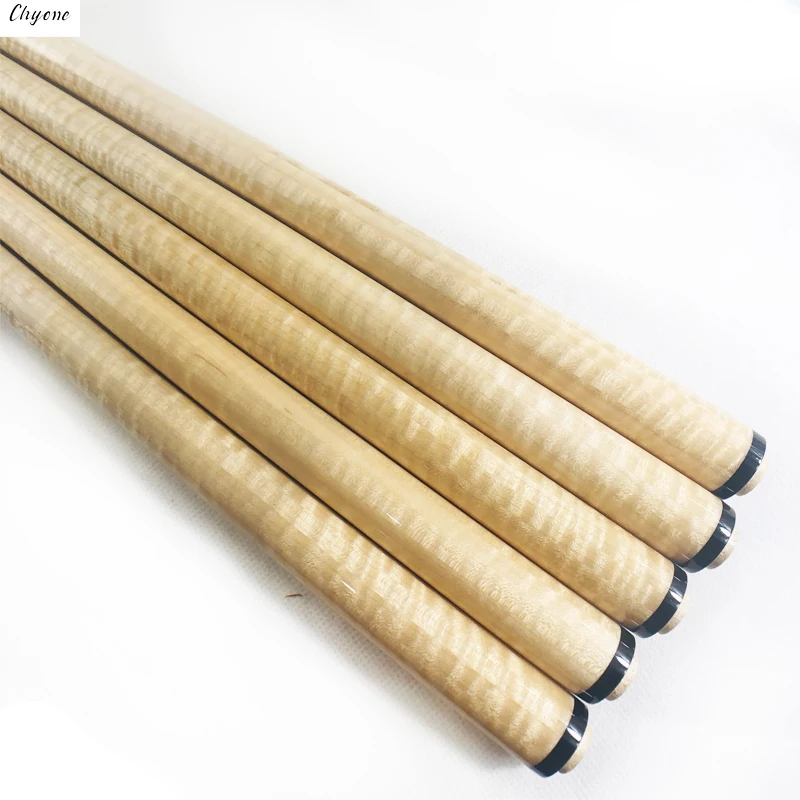 Chyone 12/13mm very straight 12pcs spliced  curly maple shaft with carbon fiber tube inside carom cue shaft pool cue shaft