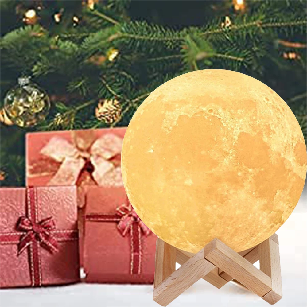 Пластиковый 3D ночник романтическая база Регулировка 16 видов цветов rgb led для спальни применяет научно-техническую лунную настольную лампу