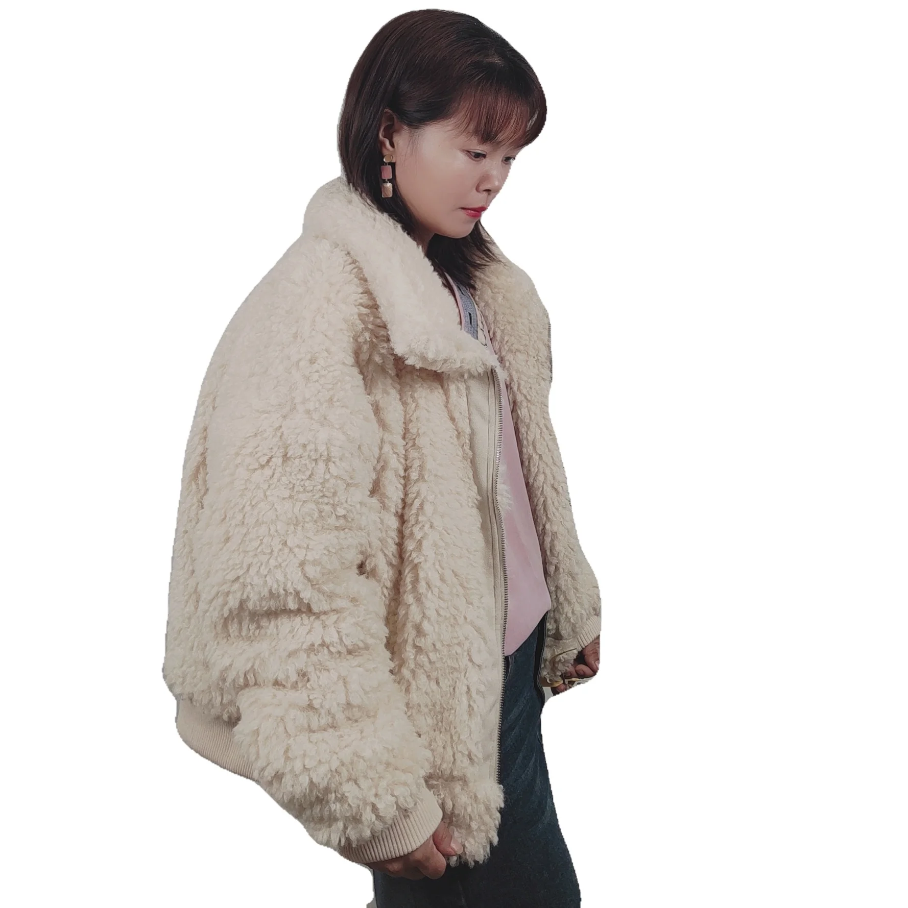 The faux fur zhejiang slim size women coats