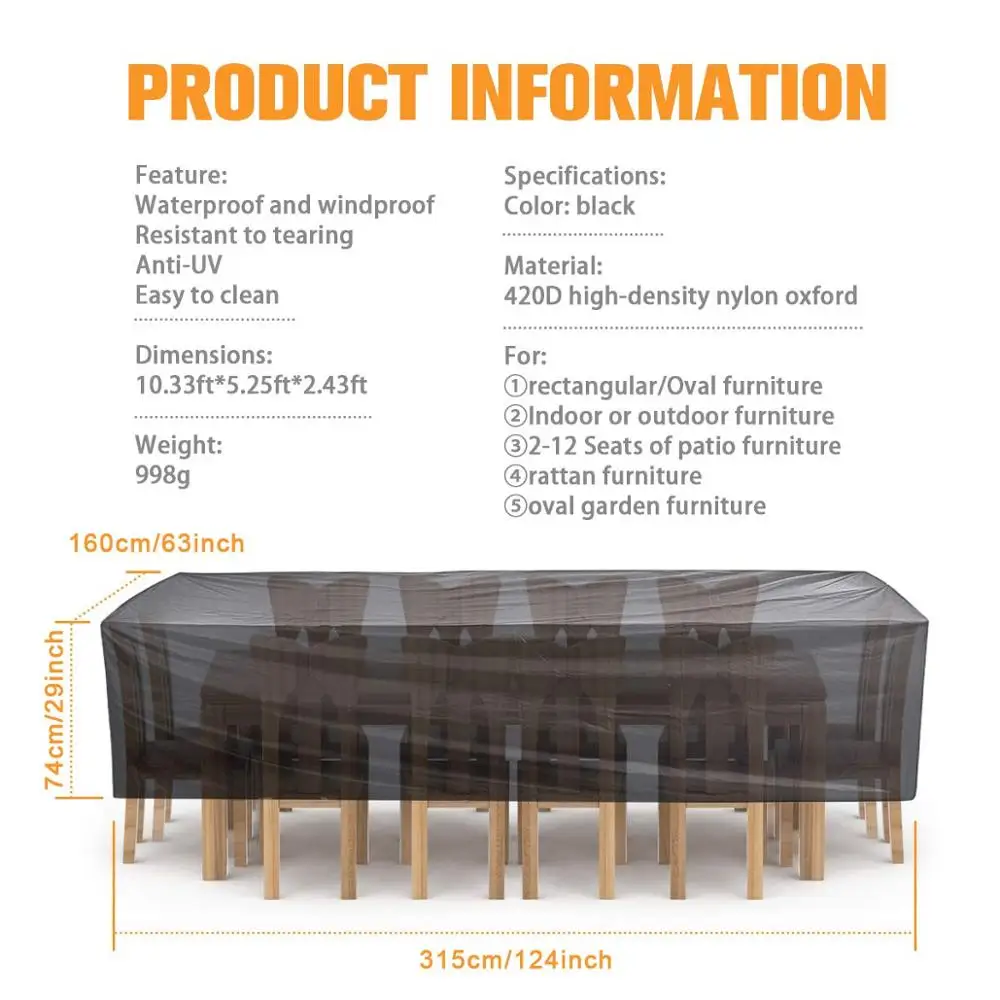 
600D waterproof and UV protect Furniture Protection Cover For patio furniture cover 