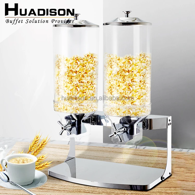 Huadison  buffet restaurant dispenser cereal automatic stainless steel  dry food dispenser cereal dispenser for sale