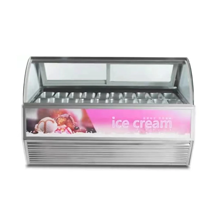 Commercial Luxury Ice Cream Freezer Display Food Cabinet For Sale Cake Snack Showcase