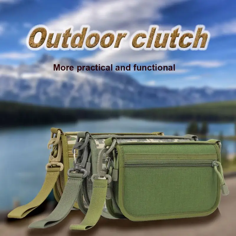 Outdoor Tactical Camouflage Clutch Bag 1000D DuPont Waterproof Clutter Storage Tote With Casual Coin Wallet Storage Pouch