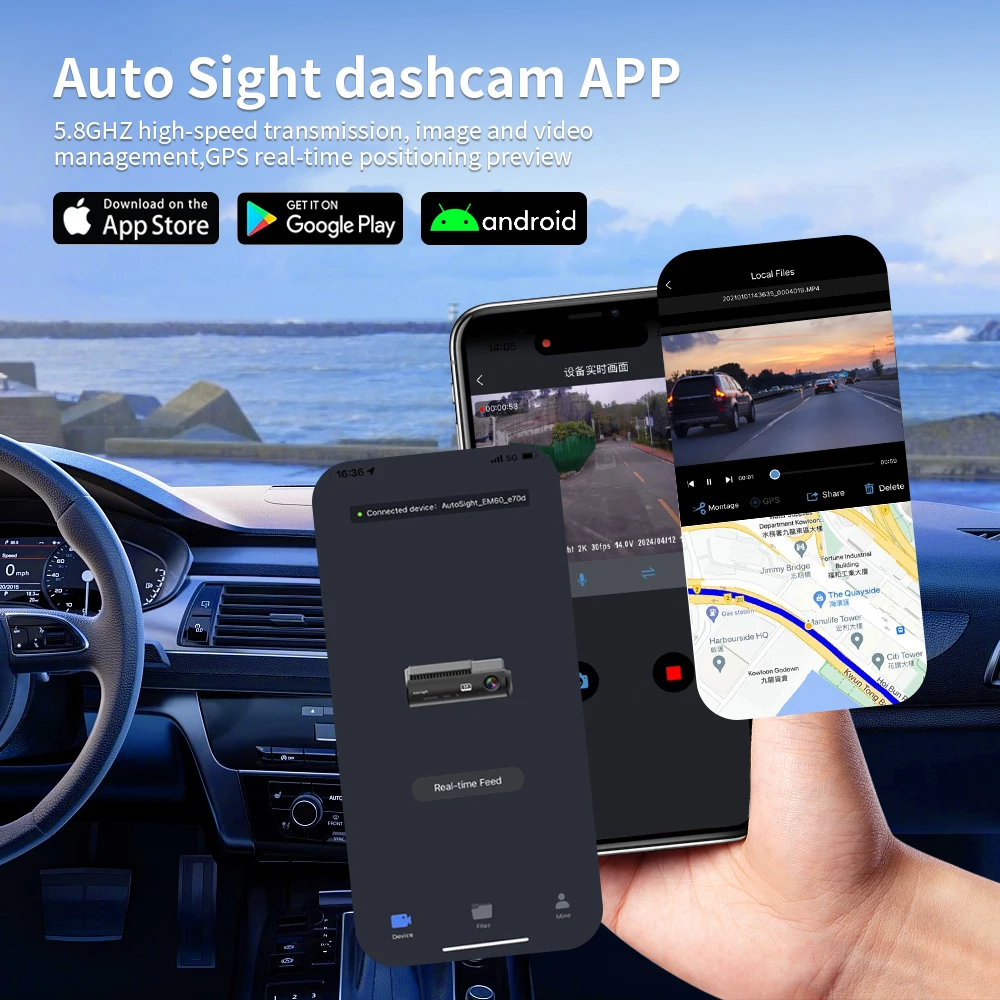 dvr for car Advanced 4K Dashcam car dash cam 2 cam Blackbox Camera for Car Recording and Auto Sight Monitoring