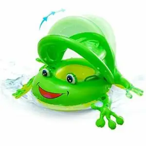 Baby Pool Float with Canopy Summer Steering Wheel Sunshade Swim Ring Car Inflatable Toys Infants Float Seat Boat for Kids Toddle