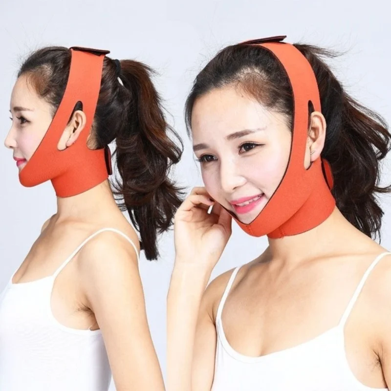 Hot Sale V Shape Lift Up  Face Slimming  Belt  Firm  Smooth Neck Paggy Wrinkle Reduce Double chin Bandage Face shaper