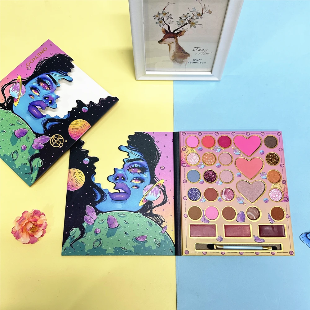 Custom Logo Multichrome Color Eye Makeup Pressed Powder Shimmer Glitter Eyeshadow Pallet Matte Eye Shadow Plate