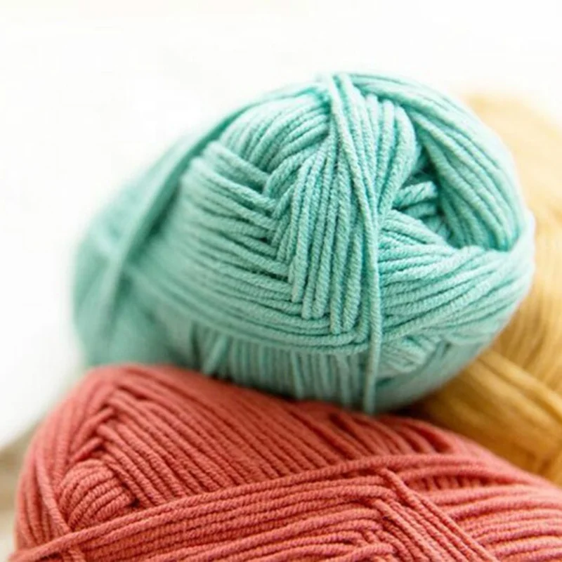 2020 New 54 Colors Hand-Woven 3 Strands Milk Cotton Scarf Hat Sweater Crocheted Thick Wool Thread Sewing & Knitting Wool Yarn