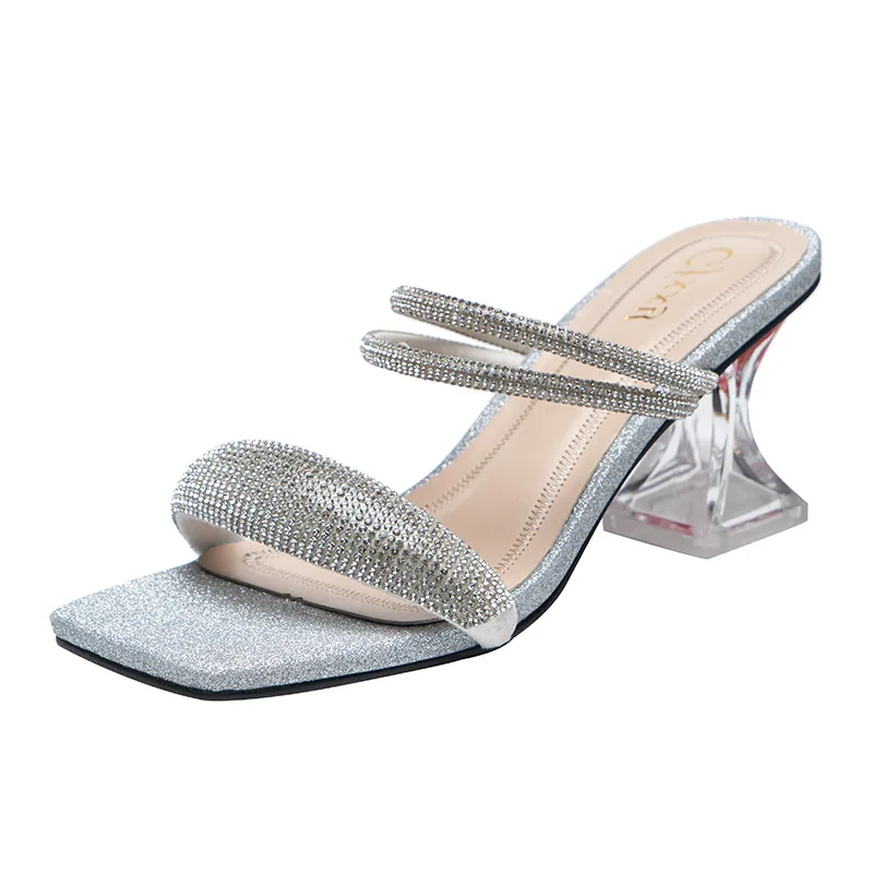 Women heel shoes 2022 crystal diamond flash high heel sandals fashion heel sandals