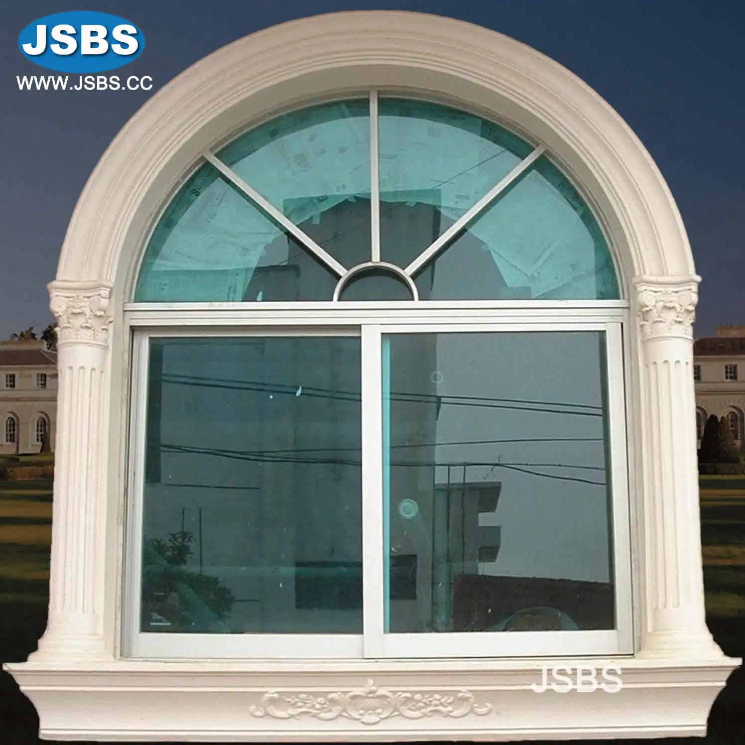 China Factory Wholesale Price Antique Hand Carved White Exterior Stone Window Frame