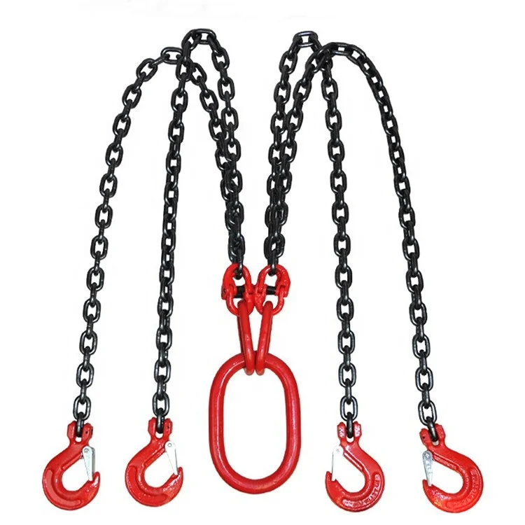 Rigging 4 strand chain sling 4 legs adjustable lifting chain sling