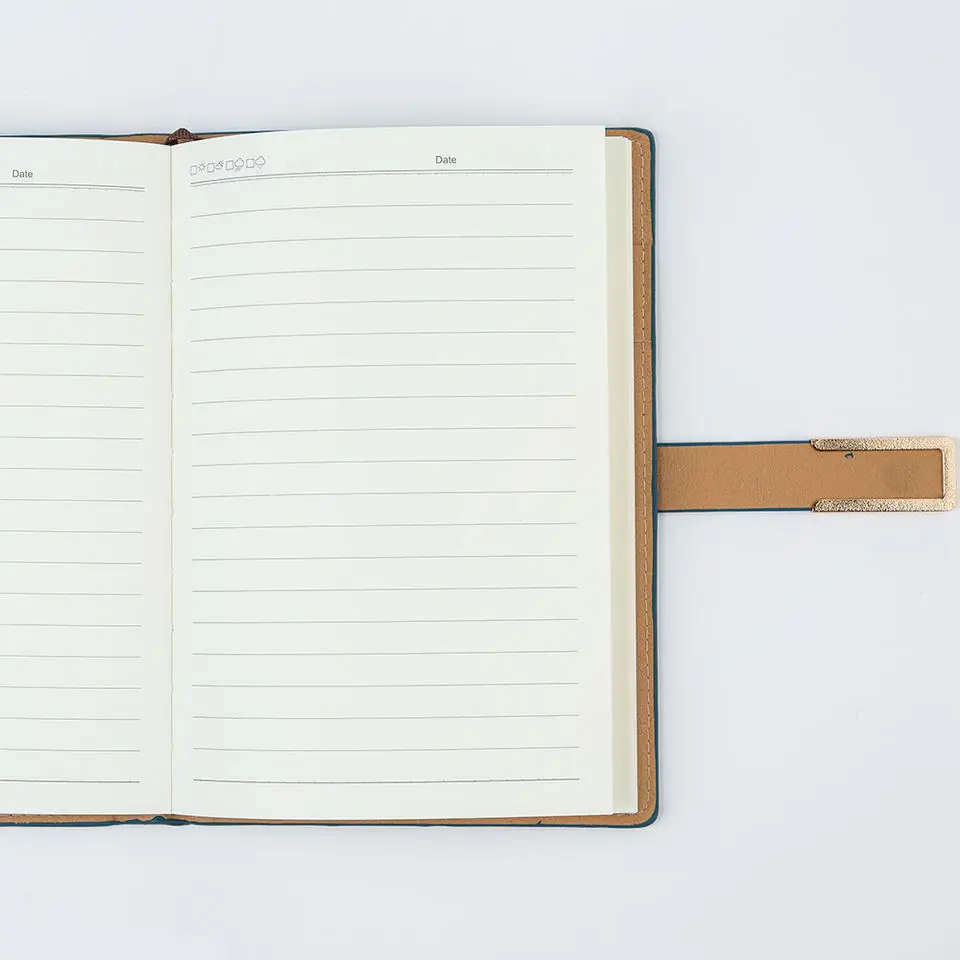 Low Price Wholesale Custom Leather Notebook And Men Gift Set In Gift Box With Elastic Band Metal Pen