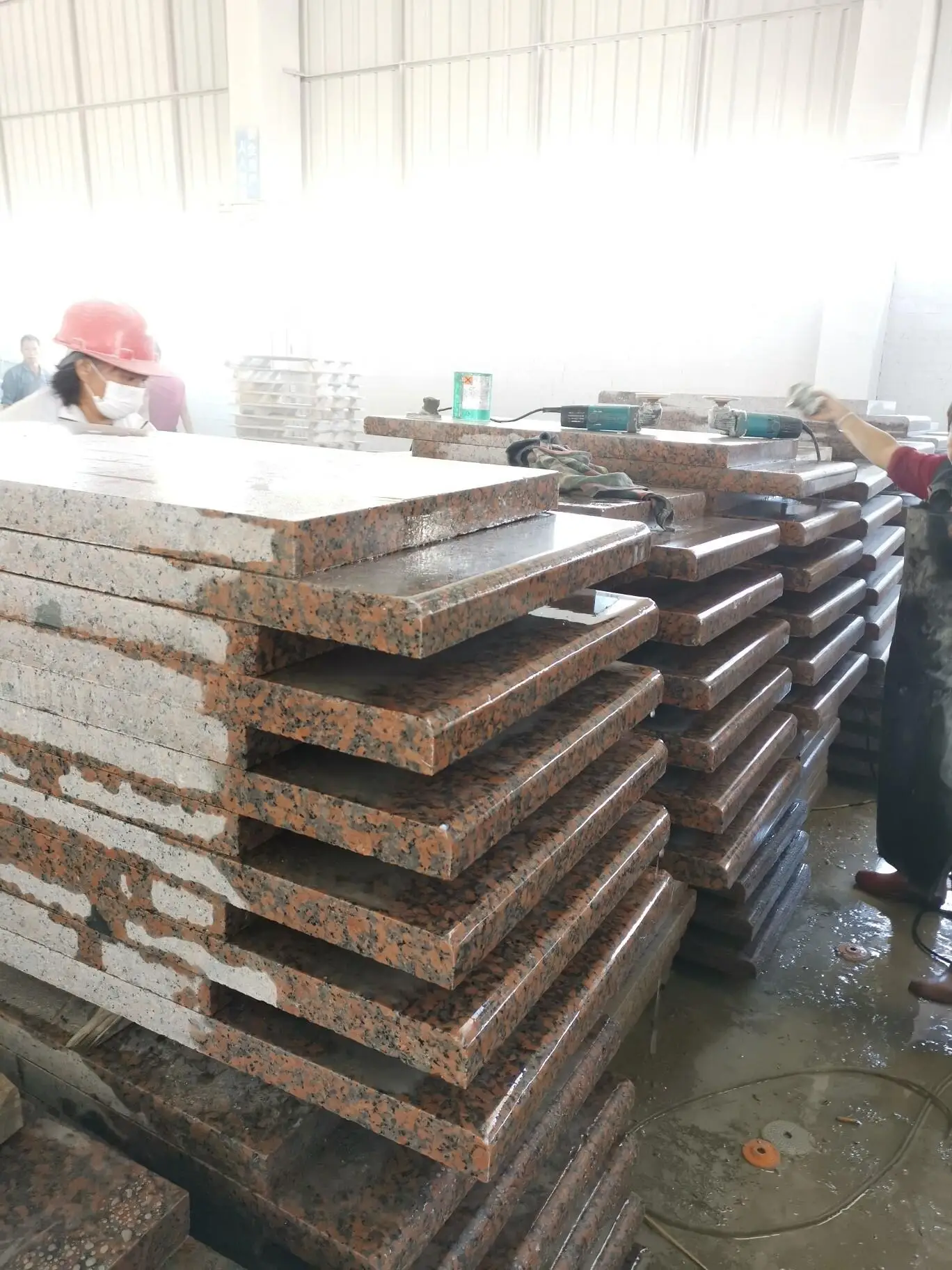 HZX G562 Red Polished Granite Tiles  Red Flamed Honed Natural Stone Outdoor Kitchen Floors Parks Exterior Decorations Villas