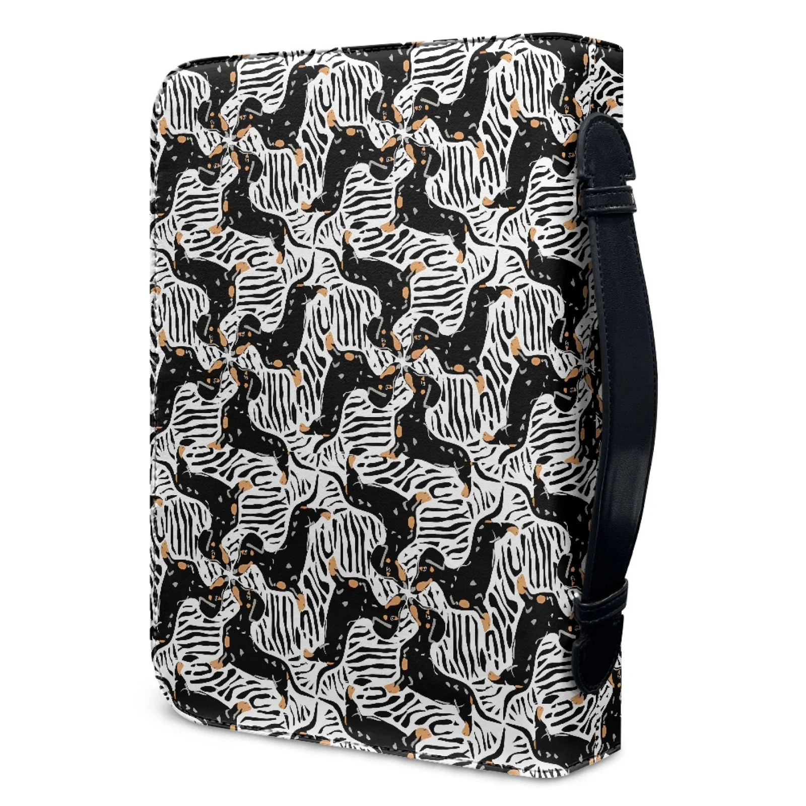 Custom Pattern Leather Bible Cover Book Cover Planner Cover with Handle Inside Pen Slots and Pockets for Men Women Bible Bag