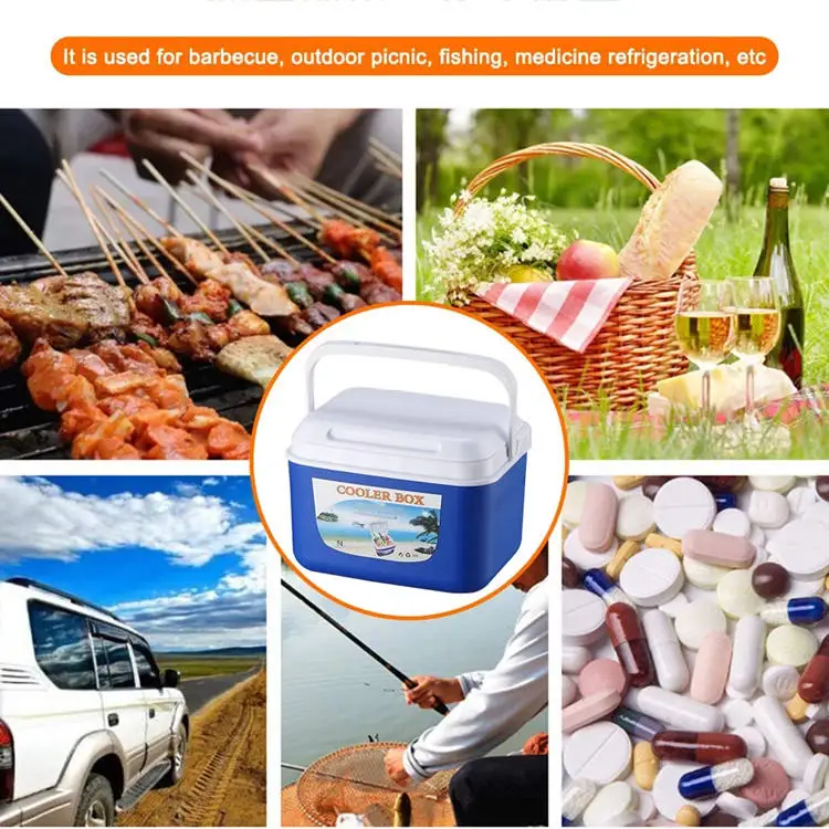 JW-107 Outdoor mini portable 8L ice cooler insulation box camping refrigerated box food grade plastic cooler box