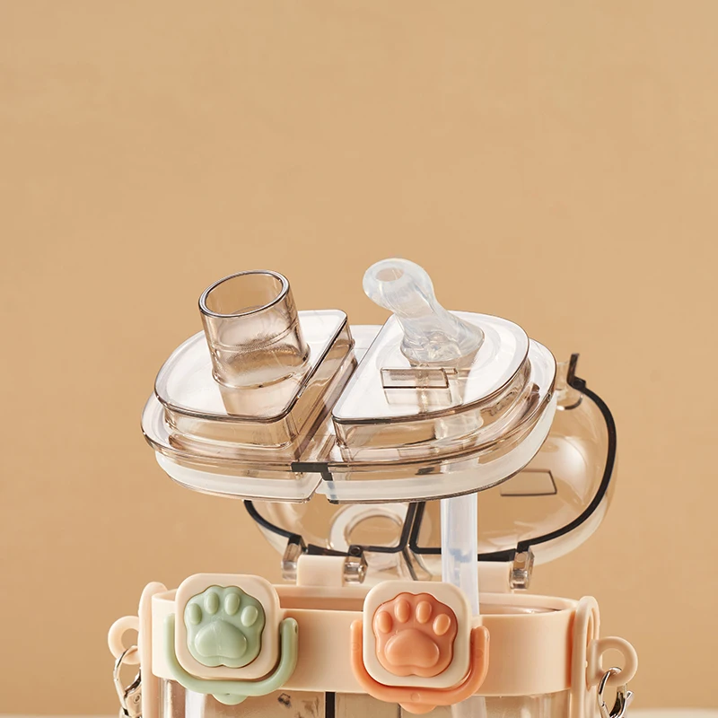 New Double Warehouse 500 ml Cute Kids Plastic Double Drink Water Bottle with Double Compartment