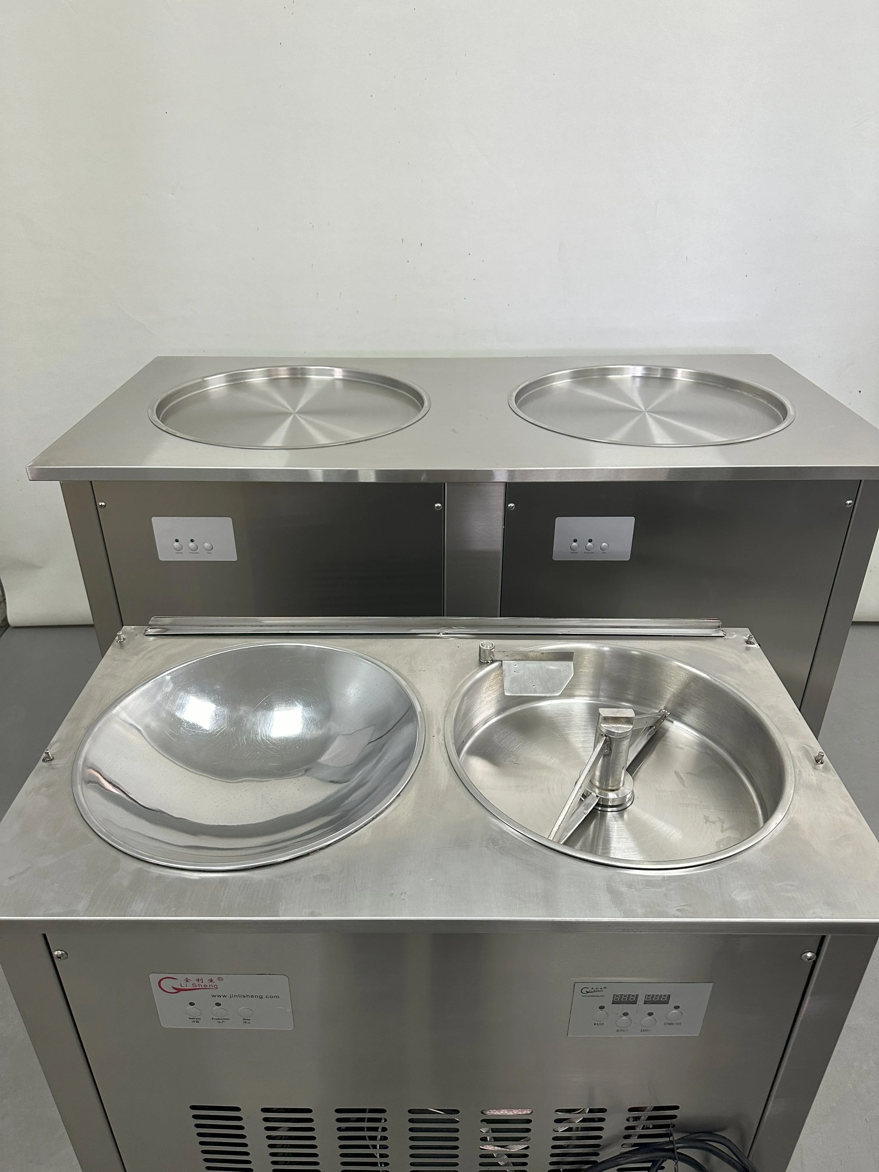 Fully Automatic Ice Frying Machine Commercial Single Pot Yogurt Fruit Juice Fried Ice Porridge Machine Stall Ice Cream Balls