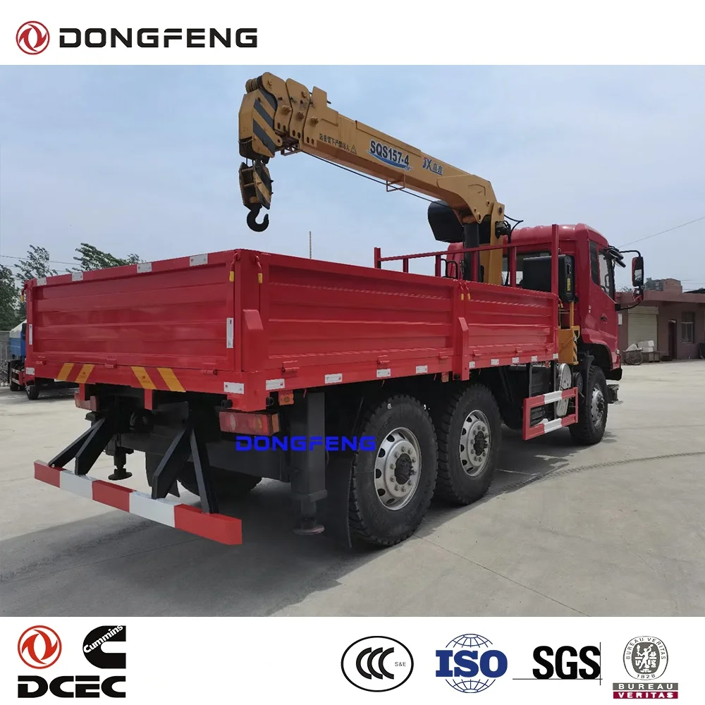Dongfeng 6x6 type 10 to 15 ton loading capacity  truck mounted crane