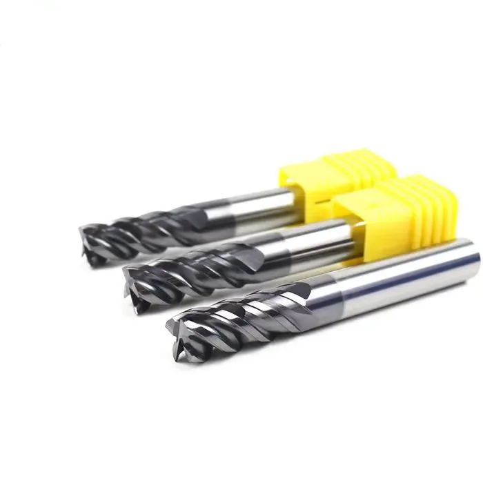 Carbide EndMill 4 6 8 10mm 4Flutes HRC55 Milling Cutter Alloy Coating Tungsten Steel Cutting Tool CNC Endmills