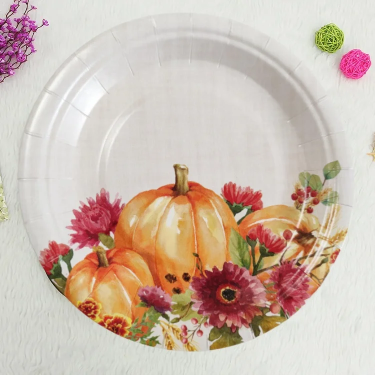 Factory Hot Sale Disposable Printed Paper Plates Bowls For Party