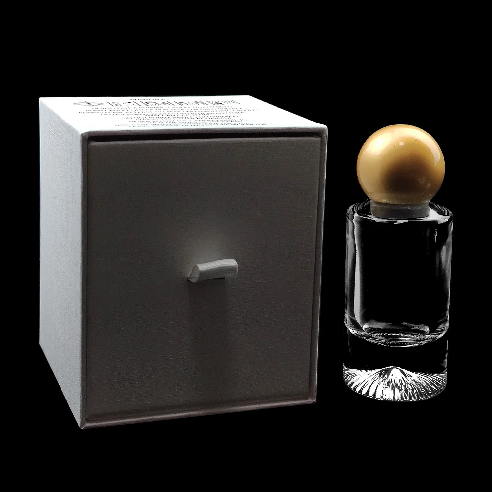 50ml special decorative cylinder shaped thick bottom empty spray cologne bottle with multi optional lids