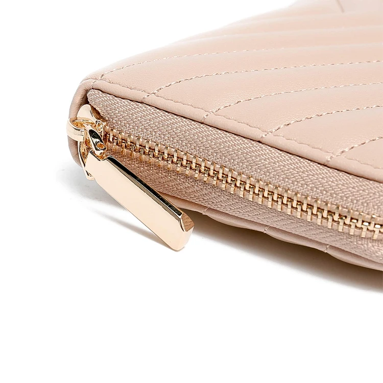 Women Zip Around Wallet and Phone Clutch with RFID Blocking Quilted PU Vegan Leather id card holder