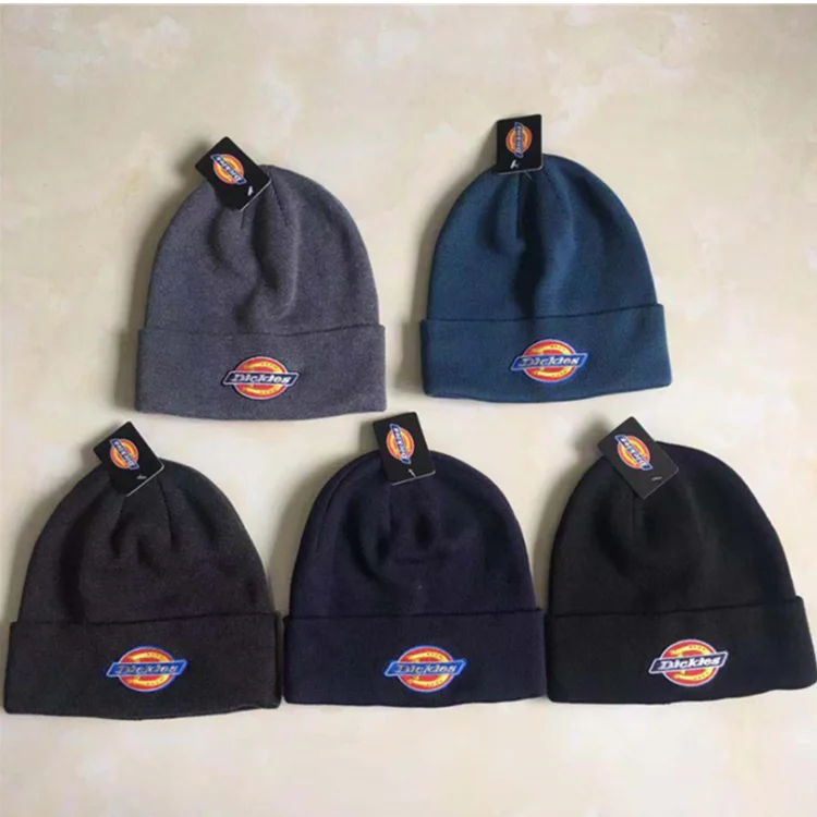 Customizable Embroidery Logo Bennie Woolen Cap Women Knitted Warm Winter Hats
