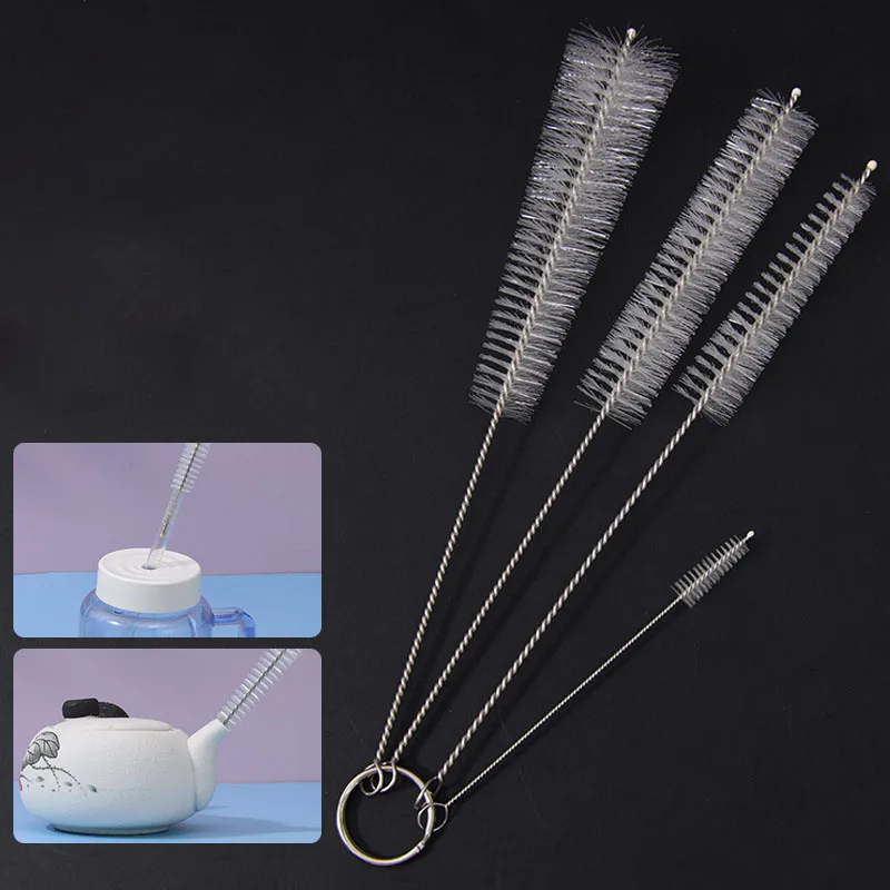 DS4032 Flexible Drain Brush Nylon Pipe Tube Cleaner for Tumbler Sippy Cup Water Bottle Stainless Steel Straw Brush Set