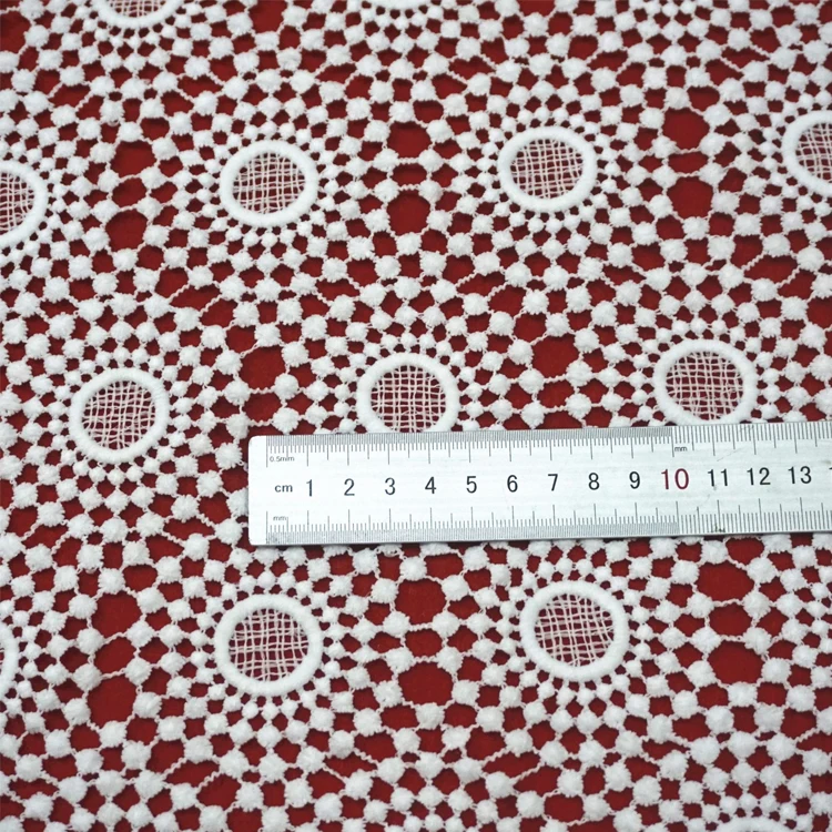 High Quality Cheaper water soluble 100% polyester materials Customized Fashion Guipure lace dress Fabric