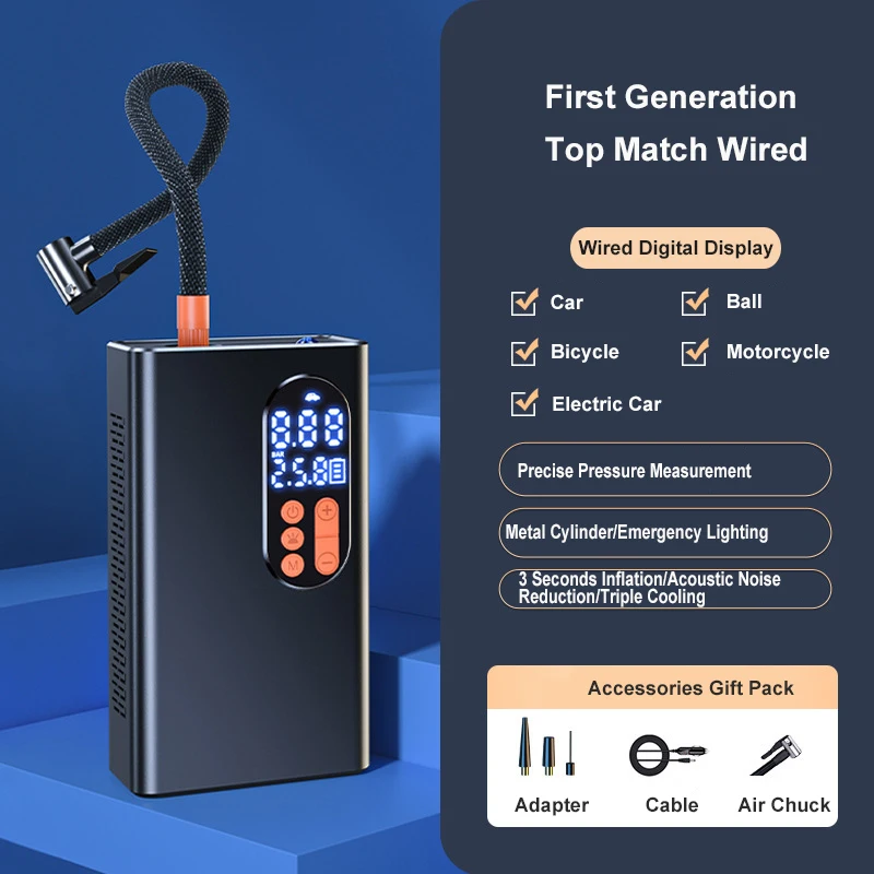 Cordless Wireless Portable Multi-Function Air Pump for Car Tires